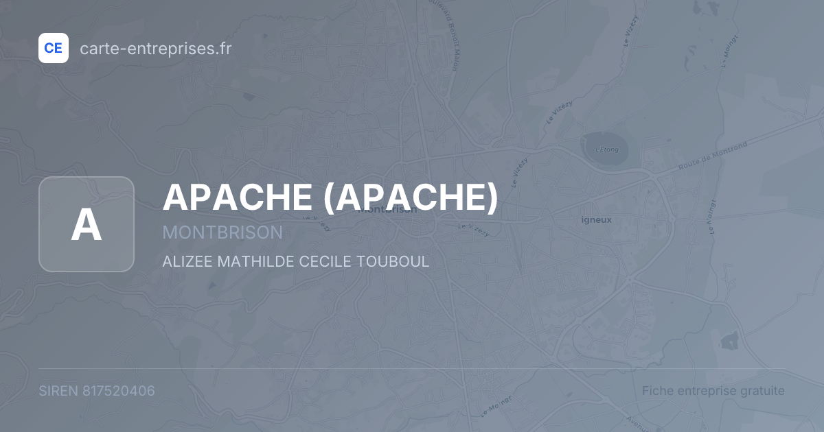 APACHE — 817520406 — fiche entreprise