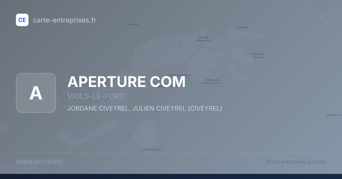 APERTURE COM — 951315852 — fiche entreprise