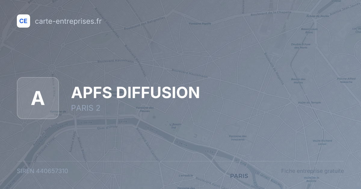 APFS DIFFUSION — 440657310 — fiche entreprise