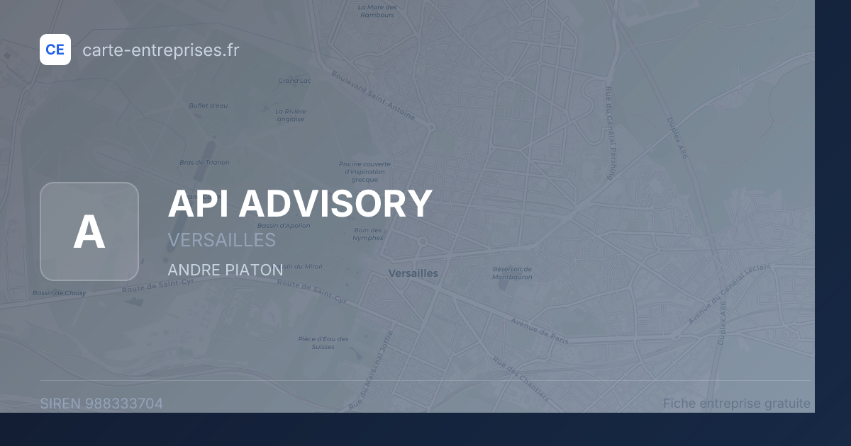 API ADVISORY — 988333704 — fiche entreprise