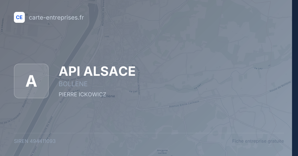 API ALSACE — 494411093 — fiche entreprise
