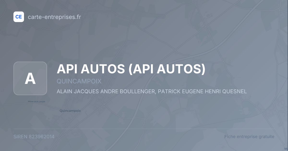 API AUTOS — 823962014 — fiche entreprise