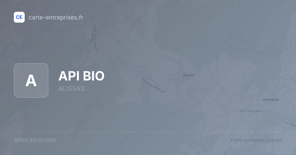 API BIO — 892813890 — fiche entreprise