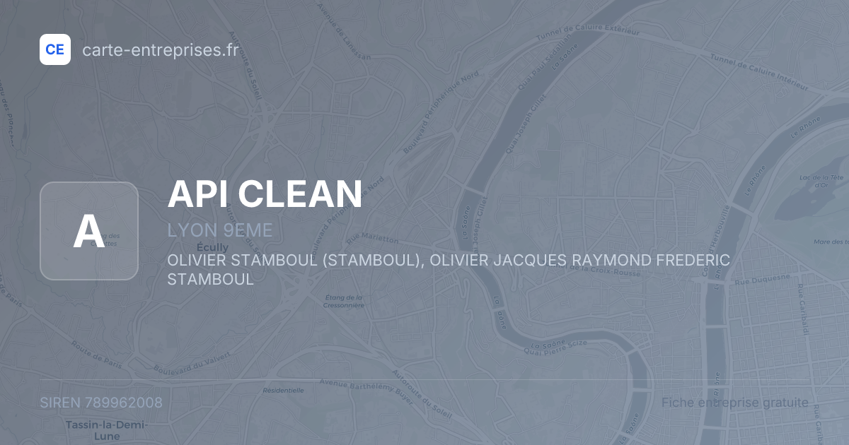 API CLEAN — 789962008 — fiche entreprise