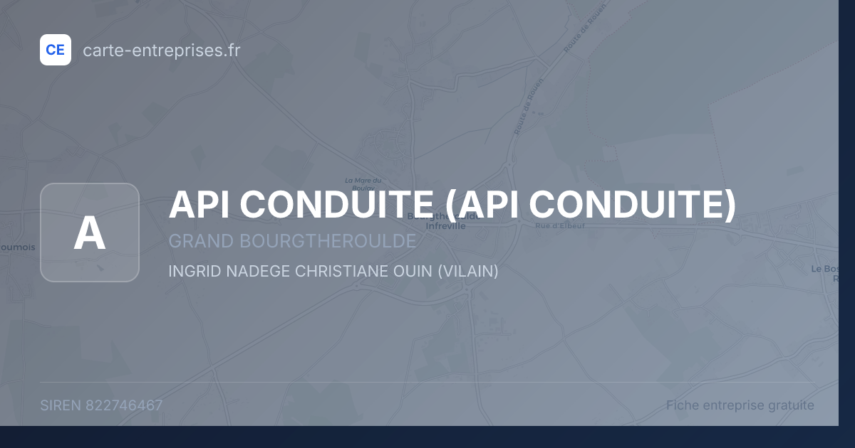 API CONDUITE — 822746467 — fiche entreprise
