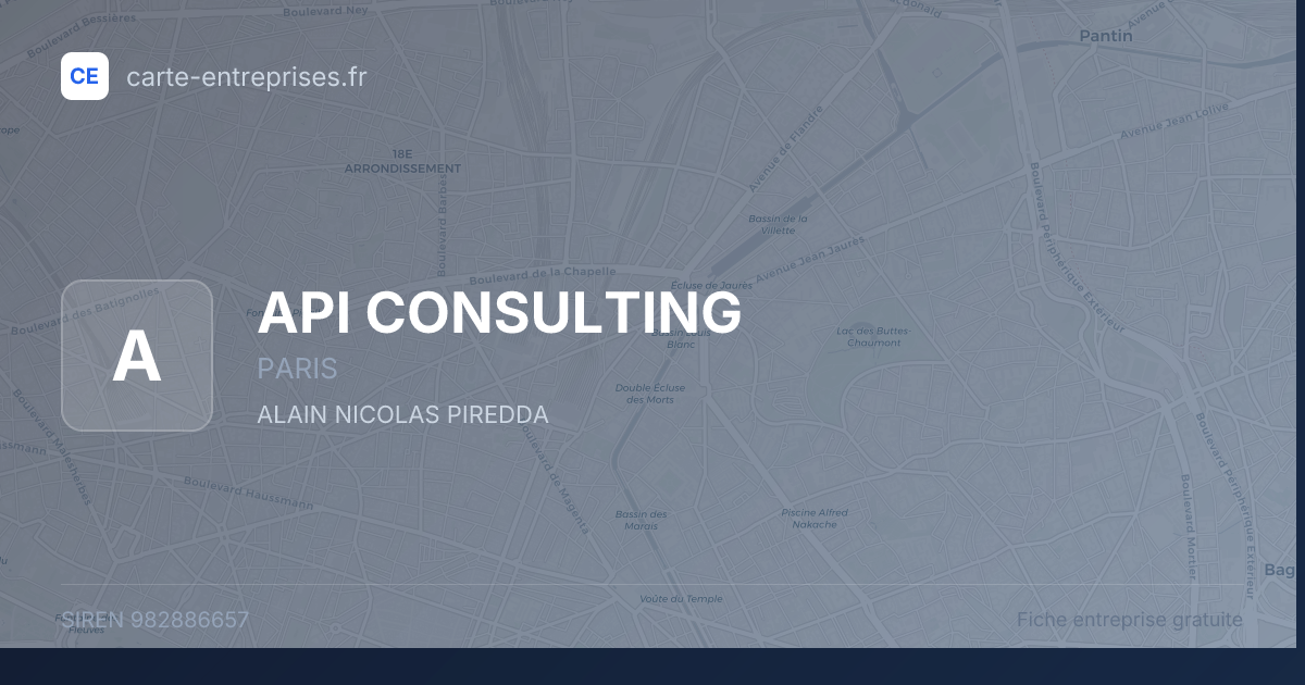 API CONSULTING — 982886657 — fiche entreprise
