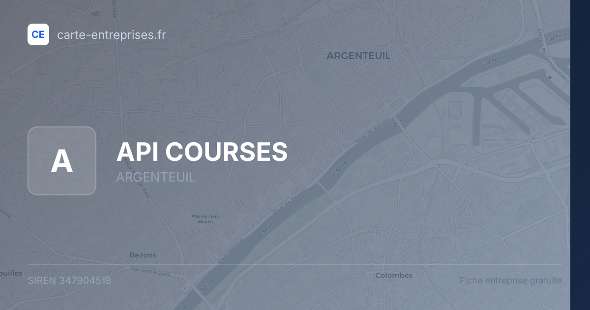 API COURSES — 347904518 — fiche entreprise