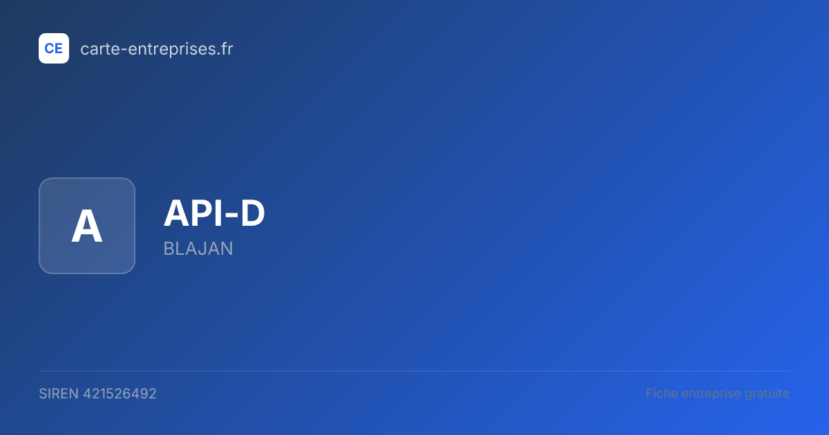API-D — 421526492 — fiche entreprise