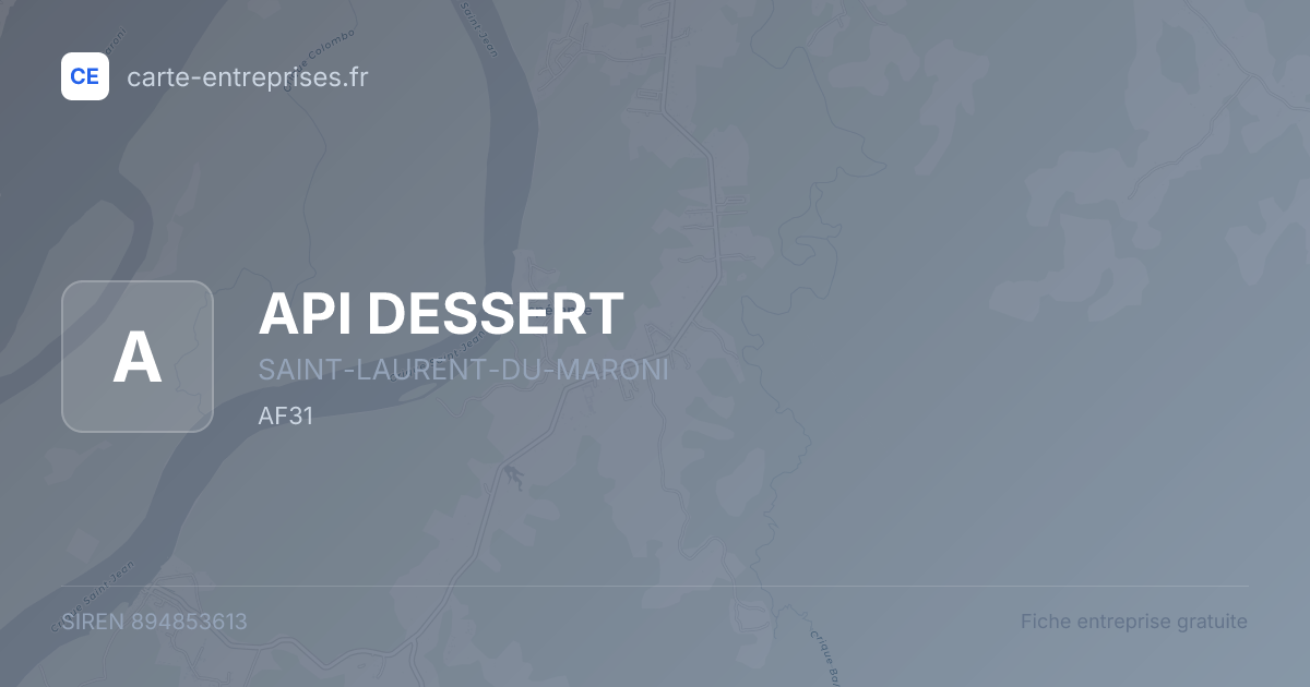 API DESSERT — 894853613 — fiche entreprise