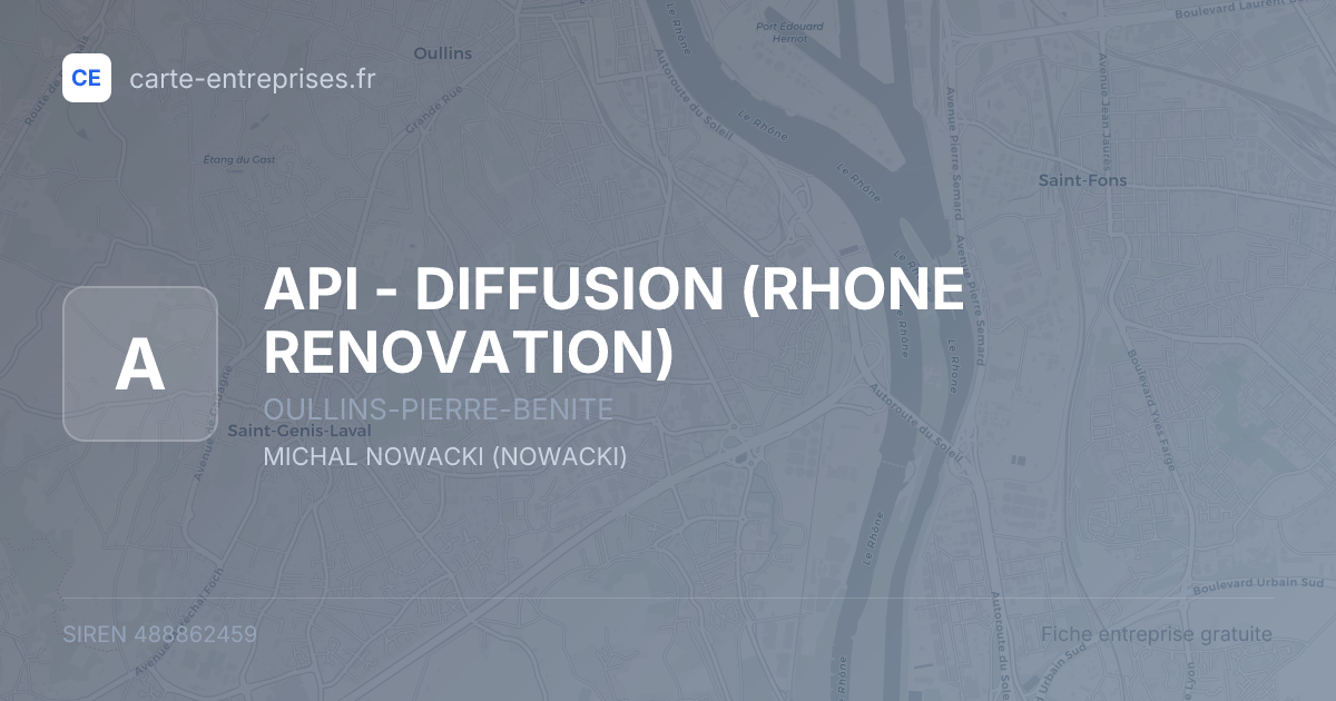 API - DIFFUSION (RHONE RENOVATION) — 488862459 — fiche entreprise