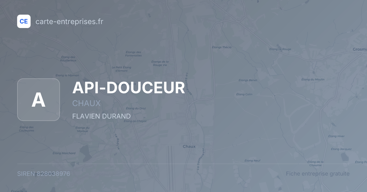 API-DOUCEUR — 828038976 — fiche entreprise