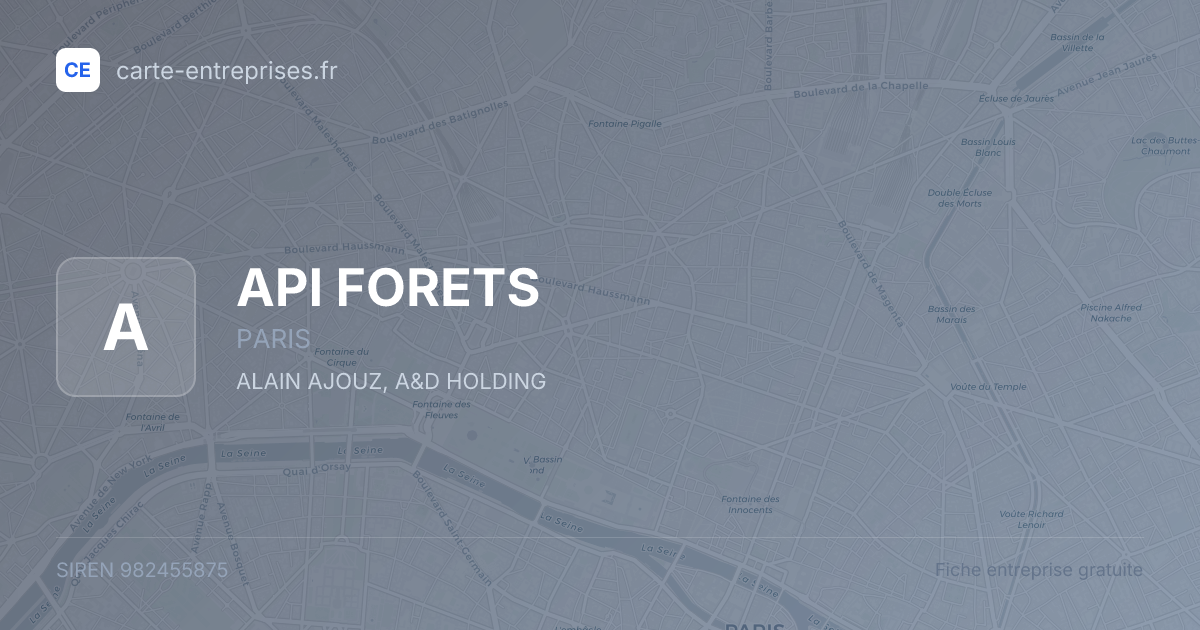 API FORETS — 982455875 — fiche entreprise