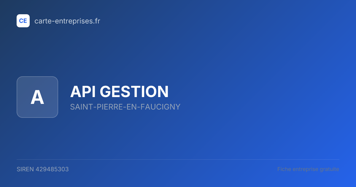 API GESTION — 429485303 — fiche entreprise
