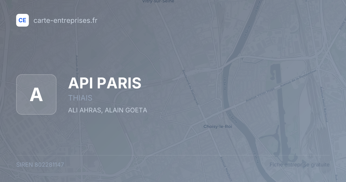 API PARIS — 802281147 — fiche entreprise