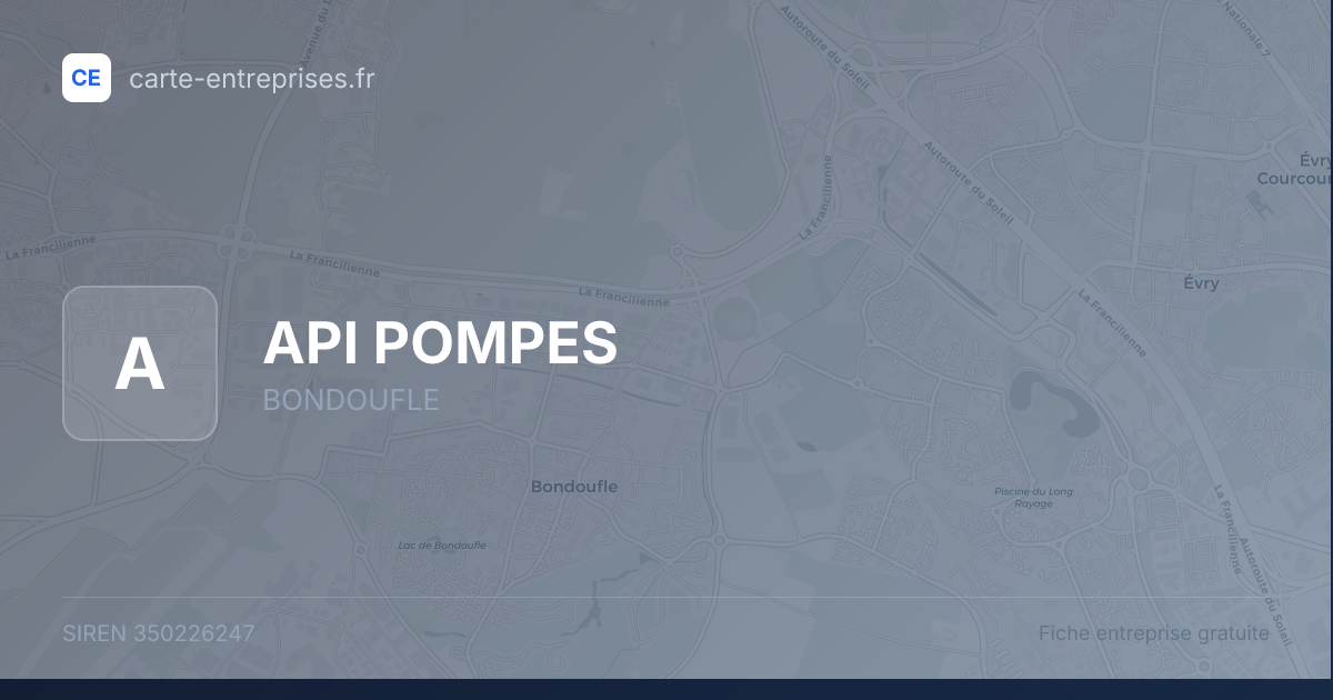 API POMPES — 350226247 — fiche entreprise