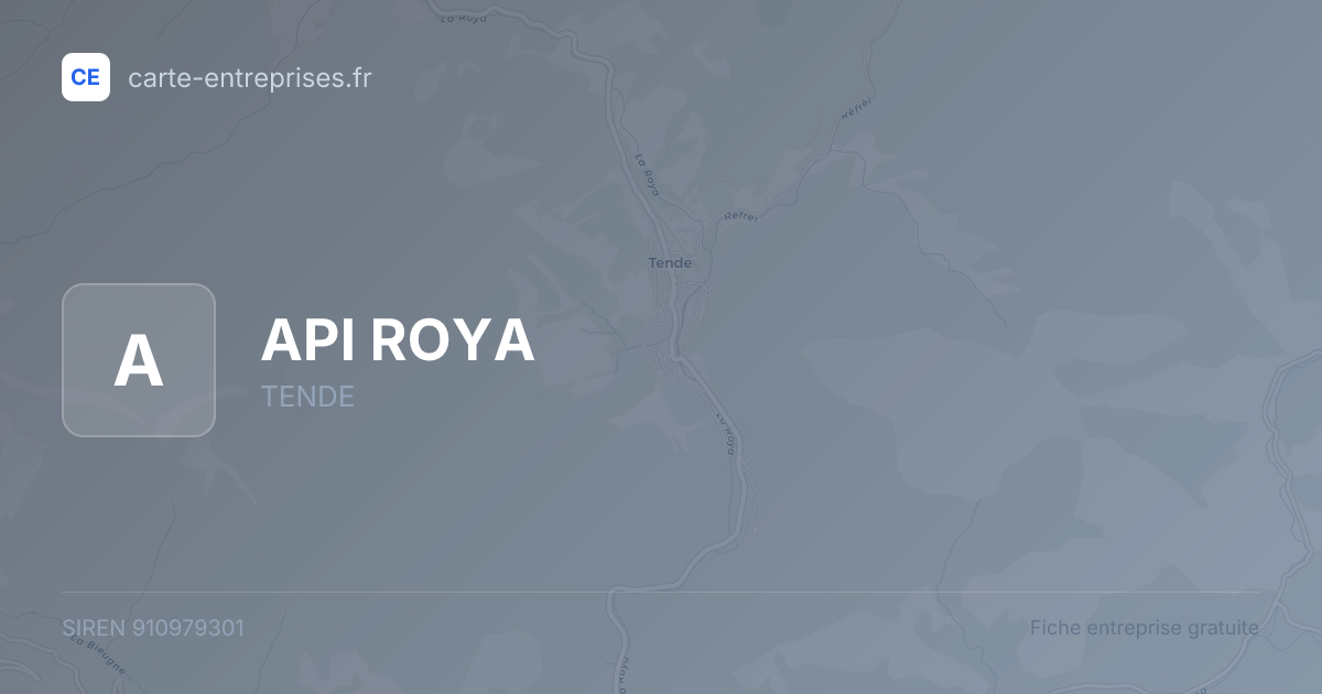 API ROYA — 910979301 — fiche entreprise