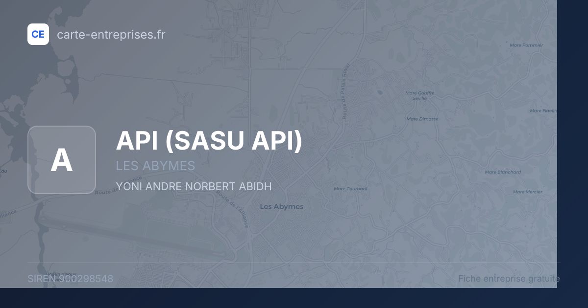 API (SASU API) — 900298548 — fiche entreprise