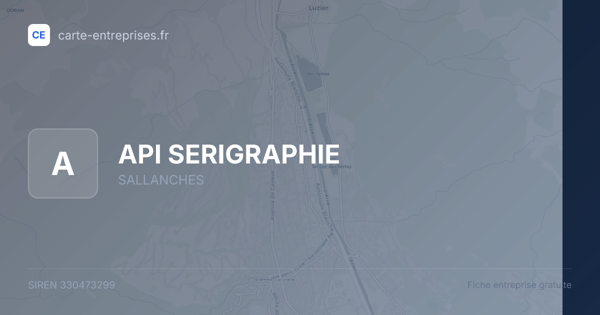 API SERIGRAPHIE — 330473299 — fiche entreprise