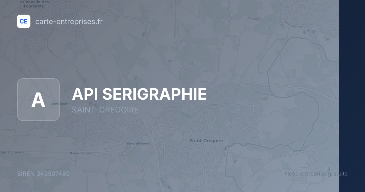API SERIGRAPHIE — 343507489 — fiche entreprise