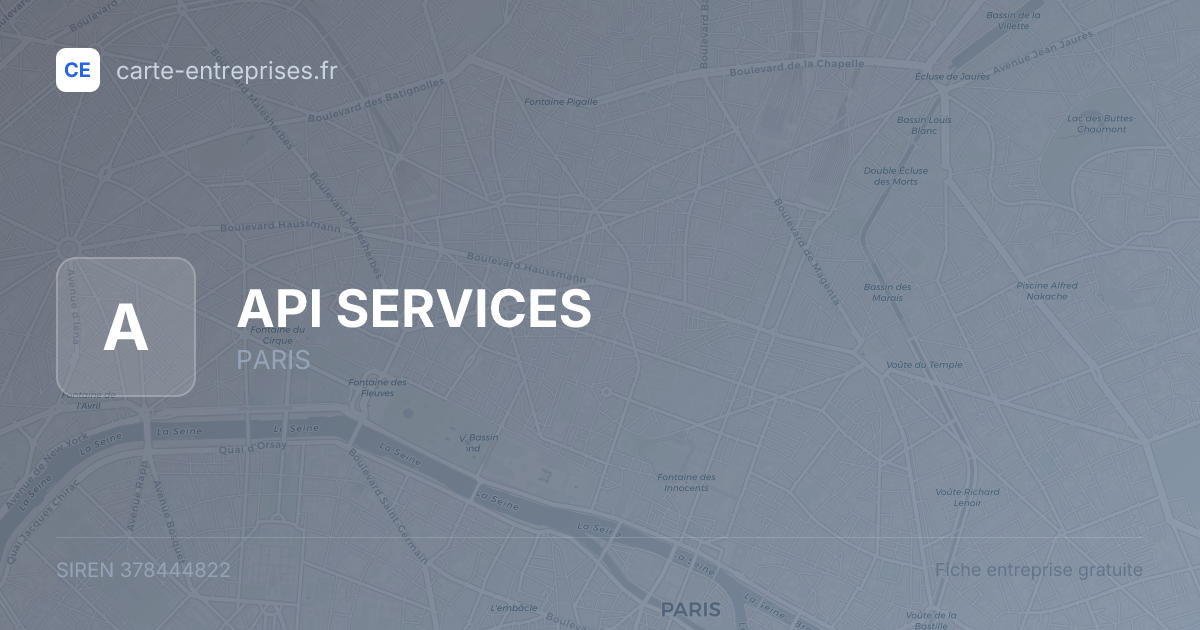 API SERVICES — 378444822 — fiche entreprise