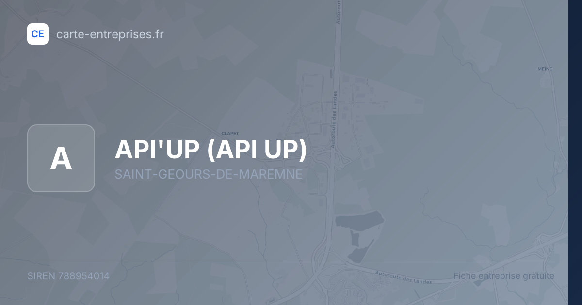 API'UP (API UP) — 788954014 — fiche entreprise