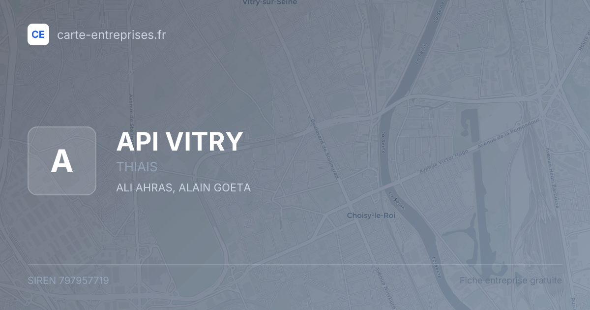 API VITRY — 797957719 — fiche entreprise