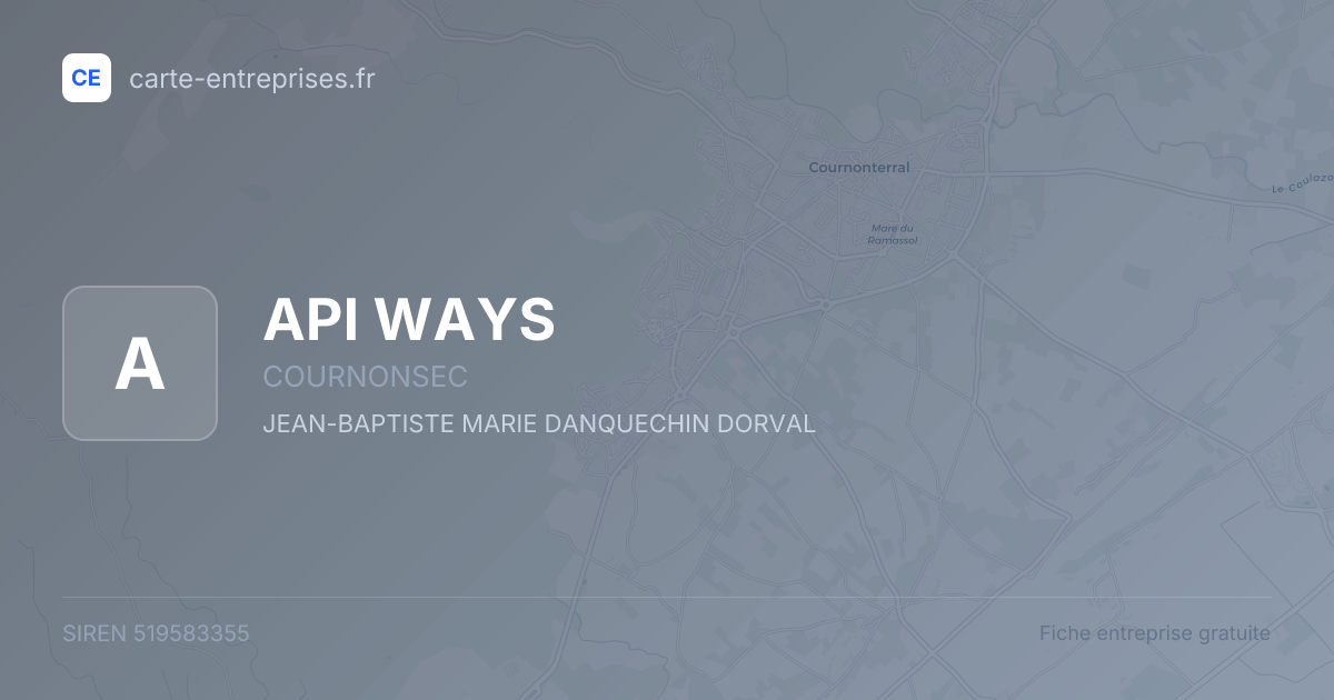 API WAYS — 519583355 — fiche entreprise