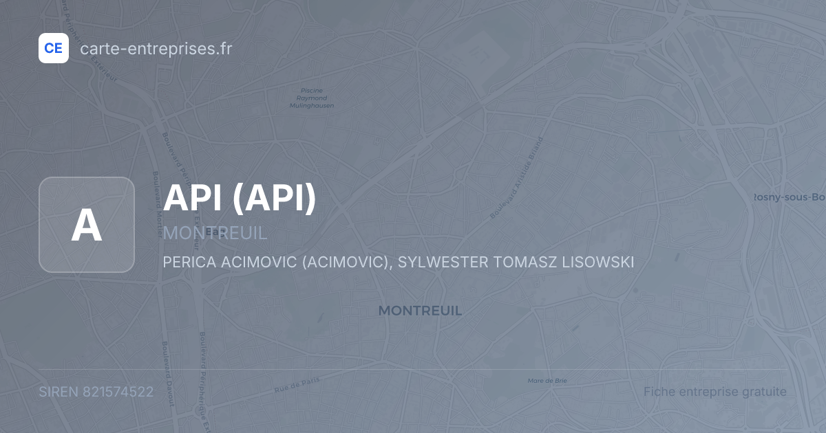 API — 821574522 — fiche entreprise