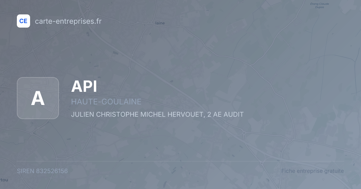 API — 832526156 — fiche entreprise