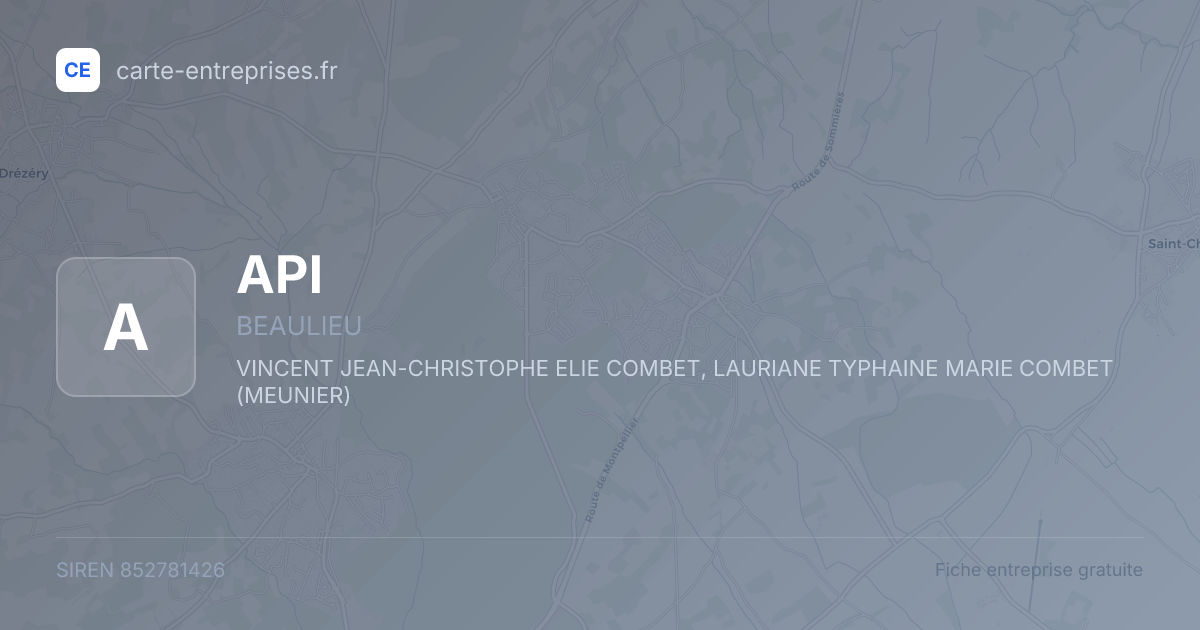 API — 852781426 — fiche entreprise