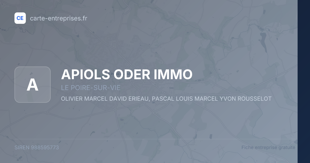 APIOLS ODER IMMO — 988595773 — fiche entreprise