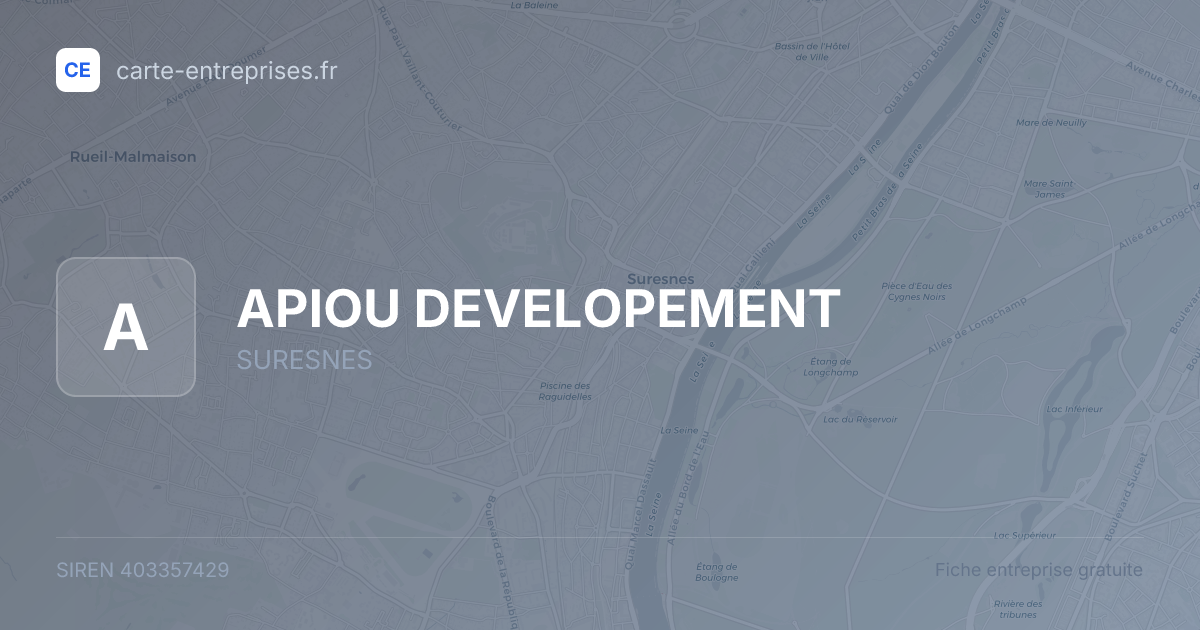 APIOU DEVELOPEMENT — 403357429 — fiche entreprise