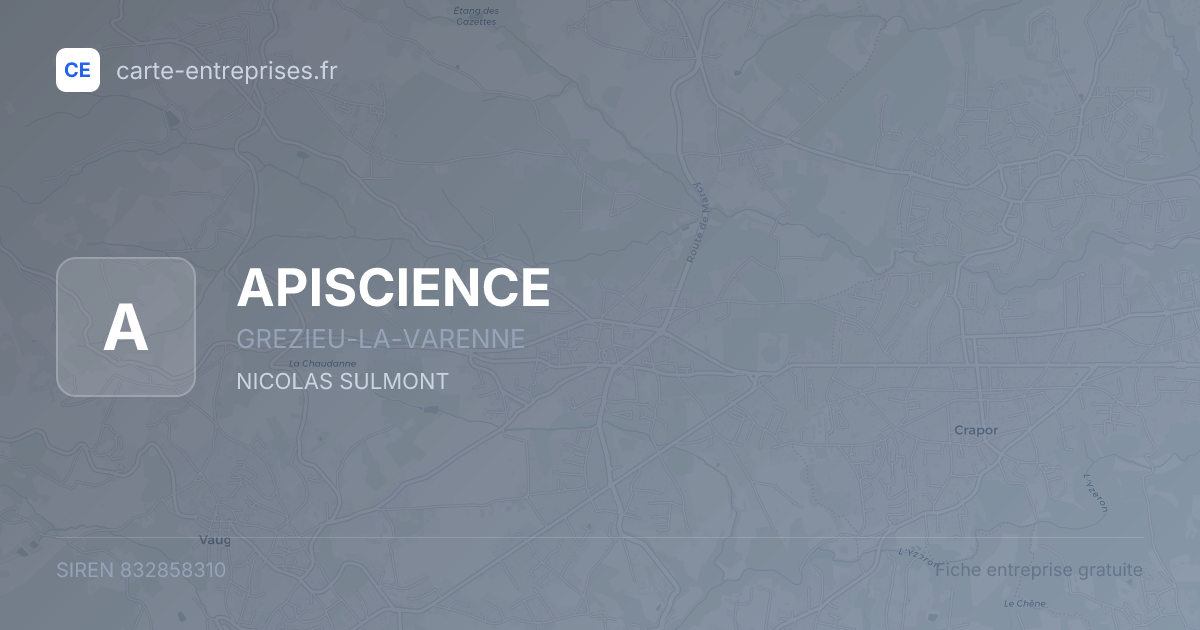 APISCIENCE — 832858310 — fiche entreprise