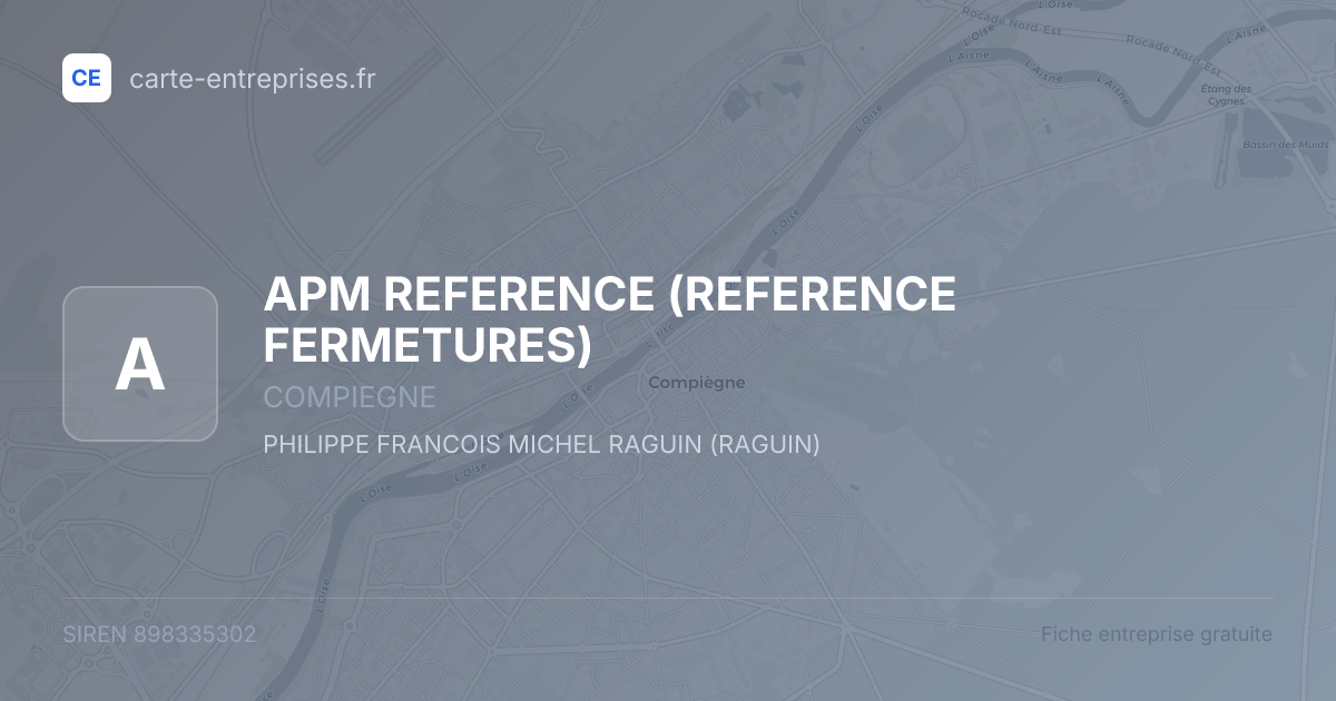 APM REFERENCE (REFERENCE FERMETURES) — 898335302 — fiche entreprise