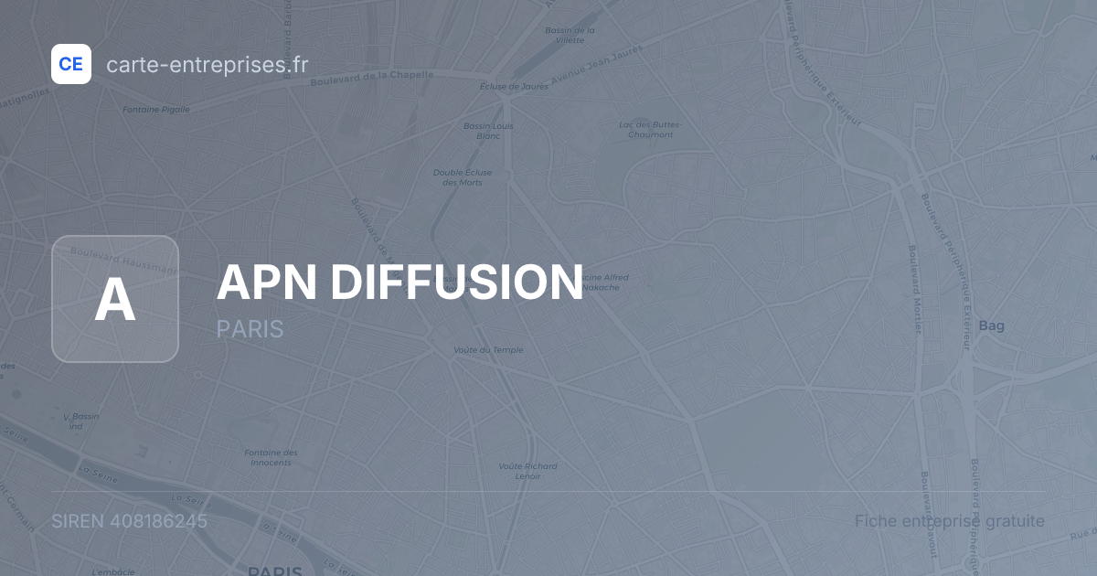 APN DIFFUSION — 408186245 — fiche entreprise
