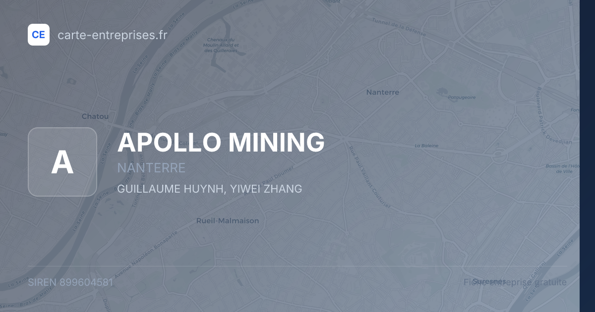 APOLLO MINING — 899604581 — fiche entreprise