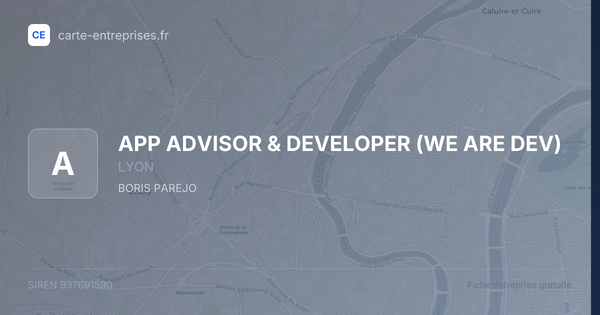 APP ADVISOR & DEVELOPER (WE ARE DEV) — 937691590 — fiche entreprise