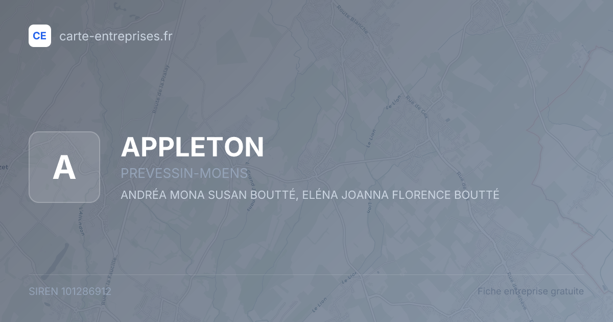 APPLETON — 101286912 — fiche entreprise