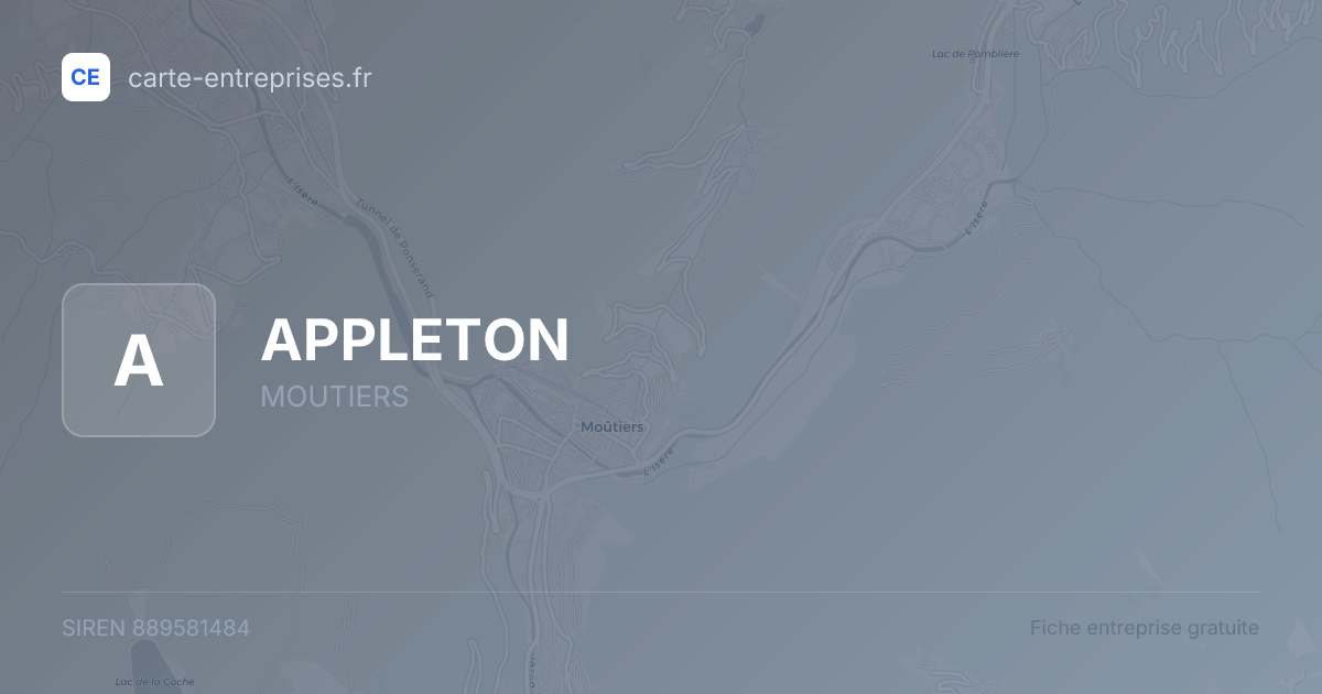 APPLETON — 889581484 — fiche entreprise