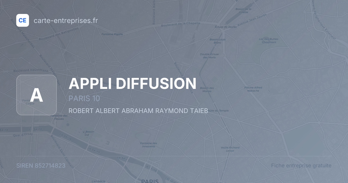 APPLI DIFFUSION — 852714823 — fiche entreprise