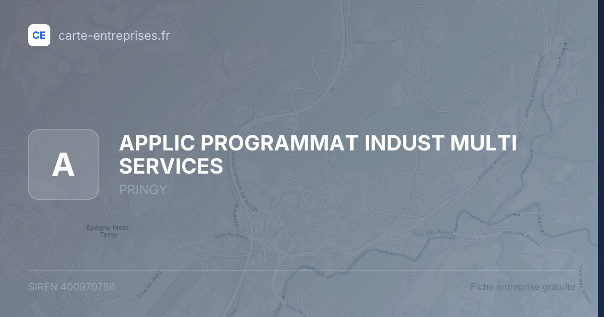 APPLIC PROGRAMMAT INDUST MULTI SERVICES — 400970786 — fiche entreprise