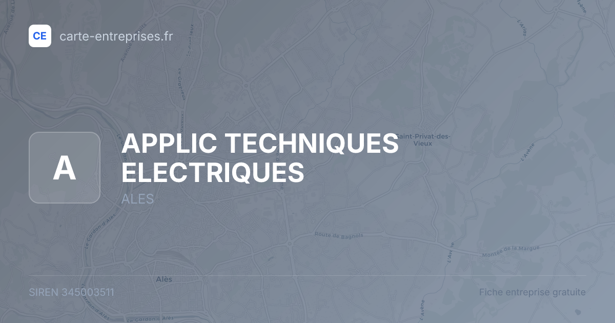 APPLIC TECHNIQUES ELECTRIQUES — 345003511 — fiche entreprise