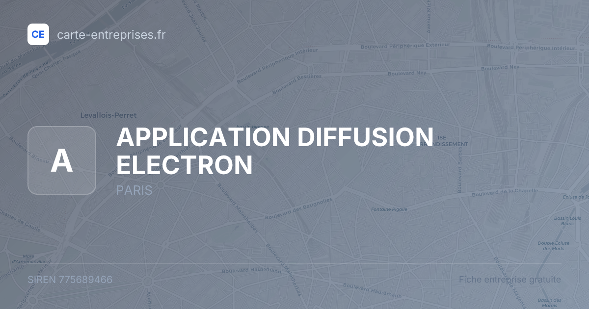 APPLICATION DIFFUSION ELECTRON — 775689466 — fiche entreprise