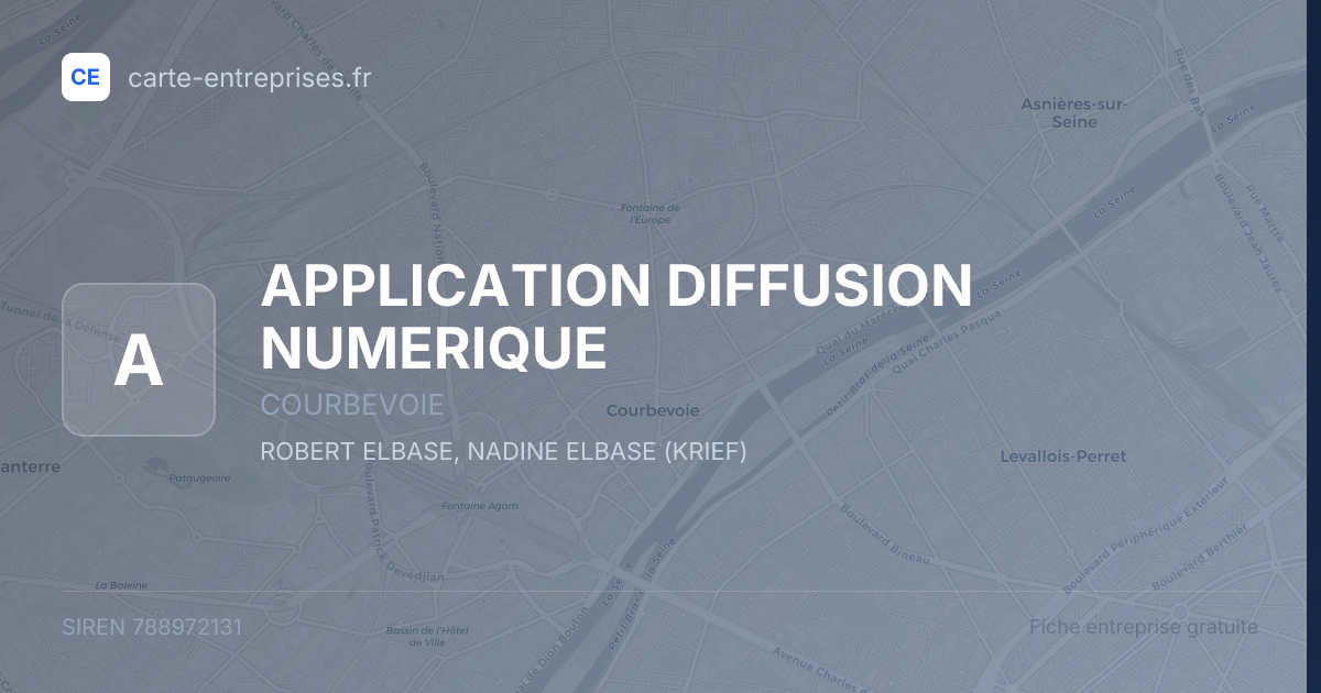 APPLICATION DIFFUSION NUMERIQUE — 788972131 — fiche entreprise