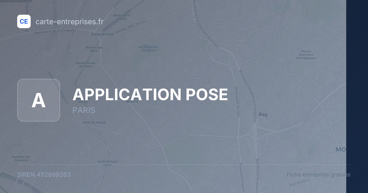 APPLICATION POSE — 452899263 — fiche entreprise