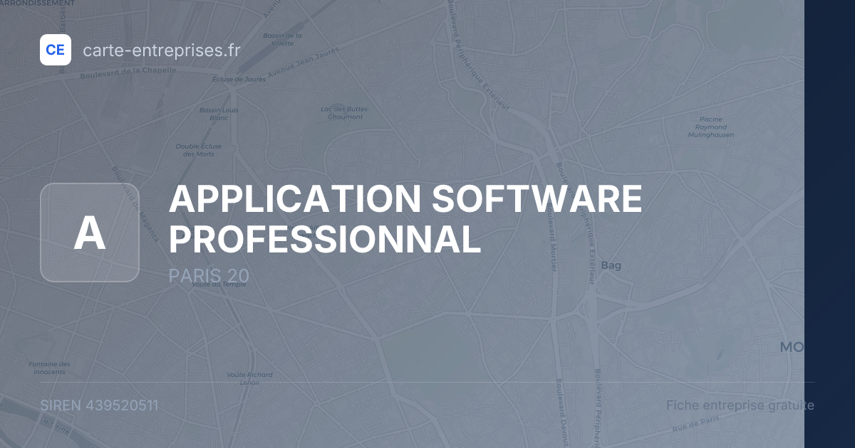 APPLICATION SOFTWARE PROFESSIONNAL — 439520511 — fiche entreprise