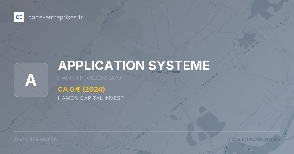 APPLICATION SYSTEME — 489493056 — fiche entreprise