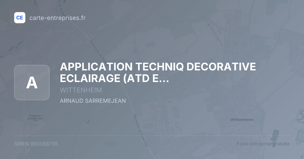 APPLICATION TECHNIQ DECORATIVE ECLAIRAGE (ATD ECLAIRAGE) — 950058735 — fiche entreprise