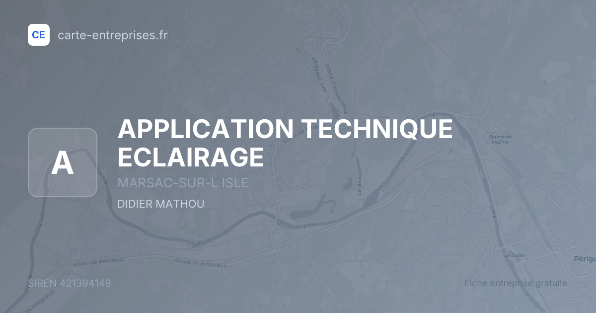 APPLICATION TECHNIQUE ECLAIRAGE — 421394149 — fiche entreprise