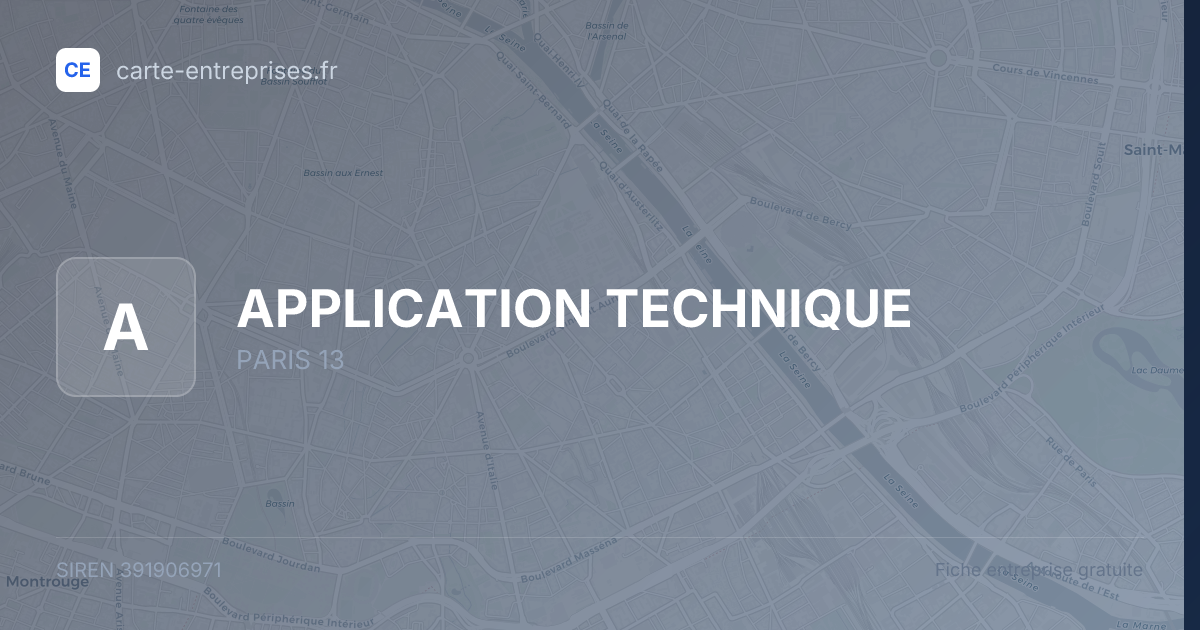 APPLICATION TECHNIQUE — 391906971 — fiche entreprise